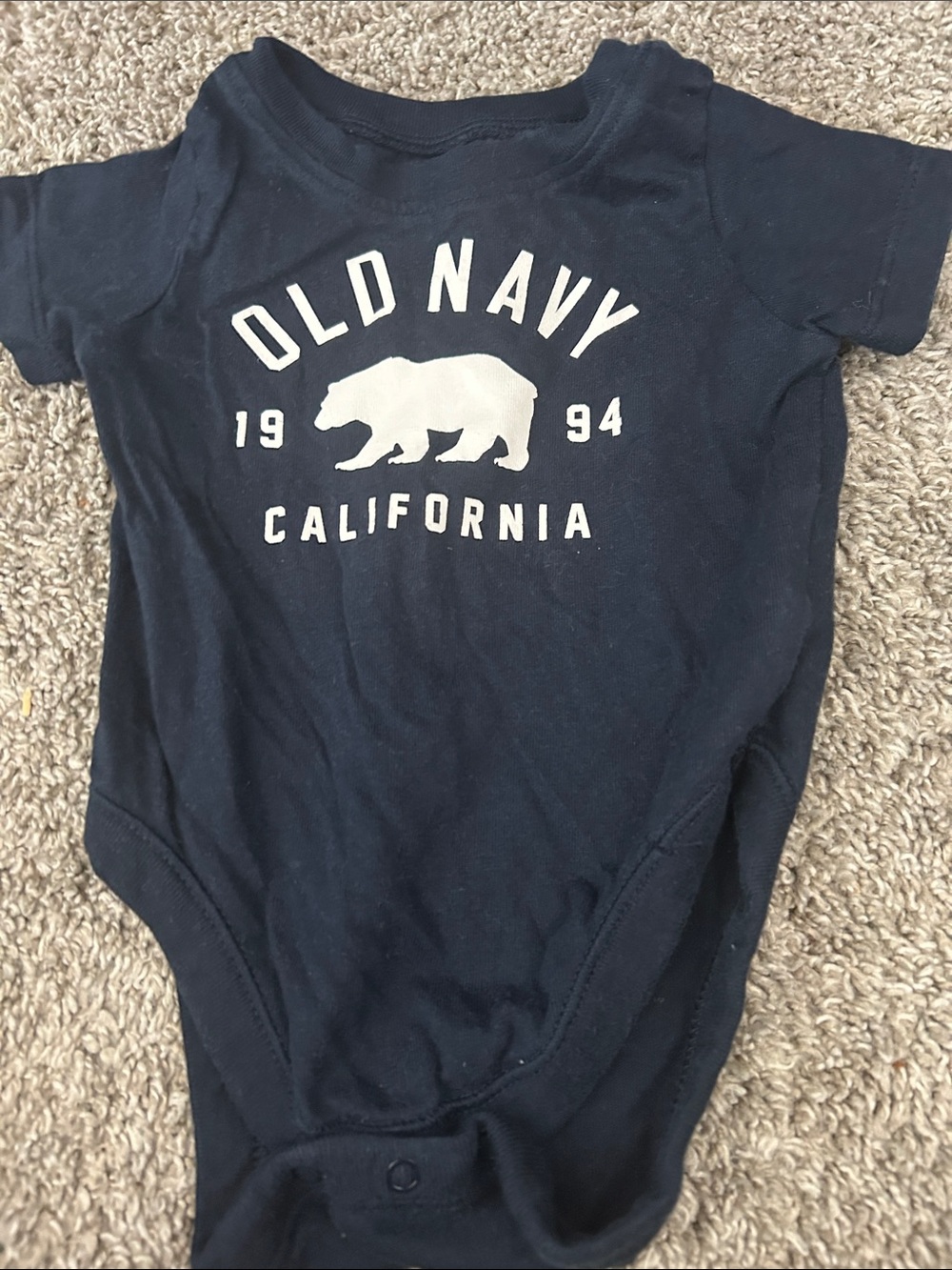 Old Navy Navy Blue Baby Bodysuit with White Bear Logo